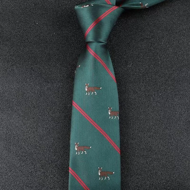 Luxury italian mens microfiber woven high quality embroidered animal green red casual form neck bow ties for men business