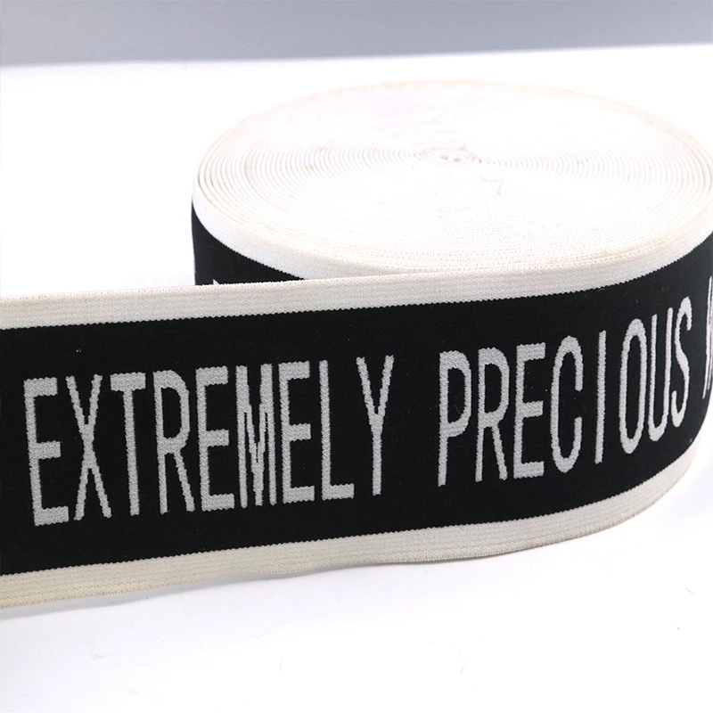 Low Moq 25mm 30mm 40mm  Custom Design Jacquard Elastic Band Webbing For Clothes Sport Underwear Elastic Waistband