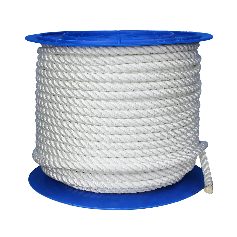 High quality 3mm 4mm 5mm colorful 100% Nylon Rope 3 Strand rope Twisted For Fishing and mooring