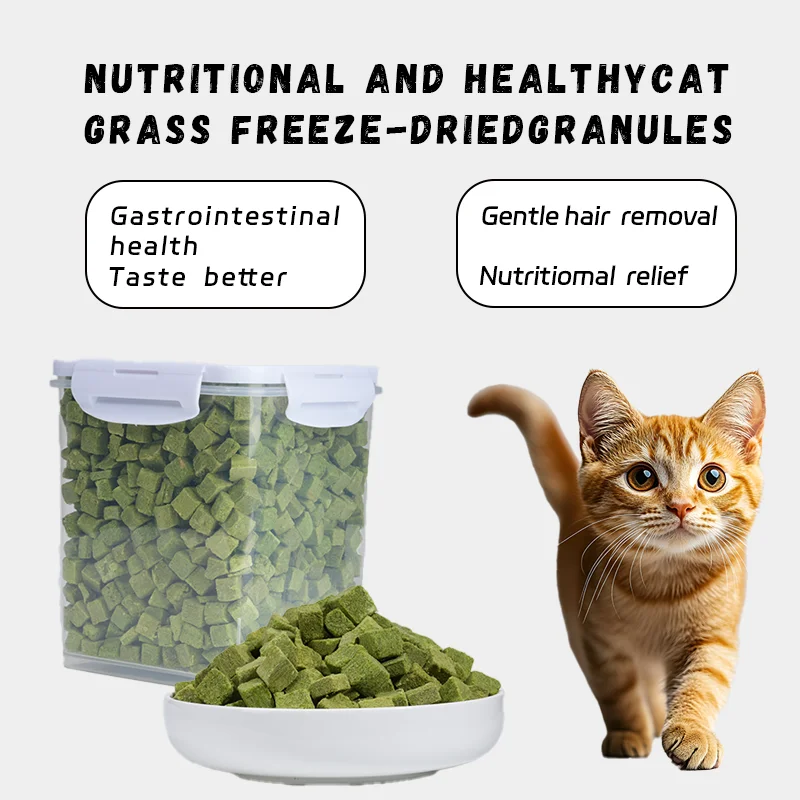 Eco Friendly Products 2024 Freeze Dried Grass Cubes Flavor Dog Food Freeze Dry Pet Treats for Cat&Dog Food