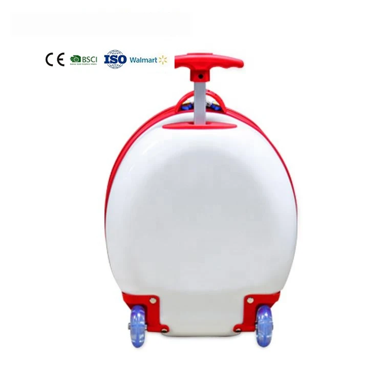 Wholesale OEM ABS PC kids trolley 3D riding abs 2 wheels traveling luggage suitcase 16 inch kids ride on bag case
