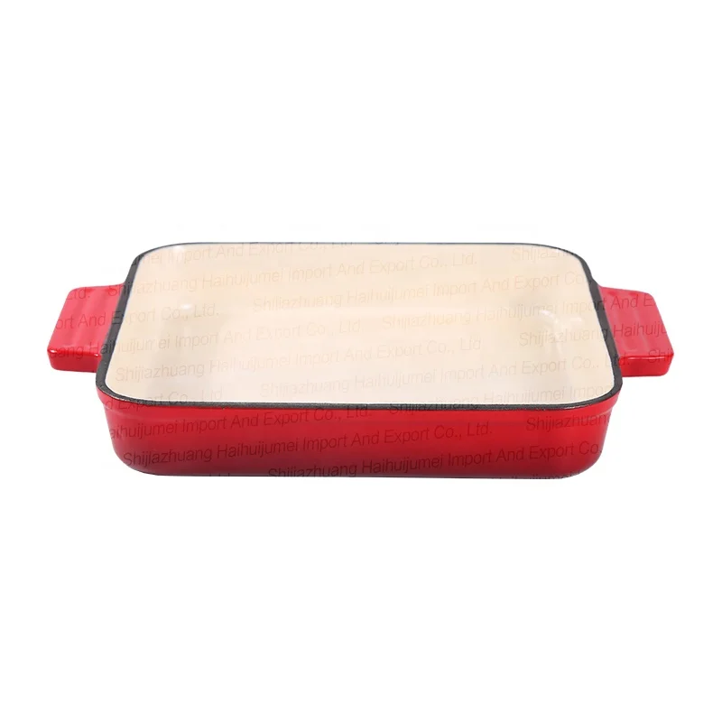 Hot Sale Cast Iron Enamel Griddle Plate Nonstick Rectangle Flat Grill Pan Cooking Pot Kitchenware