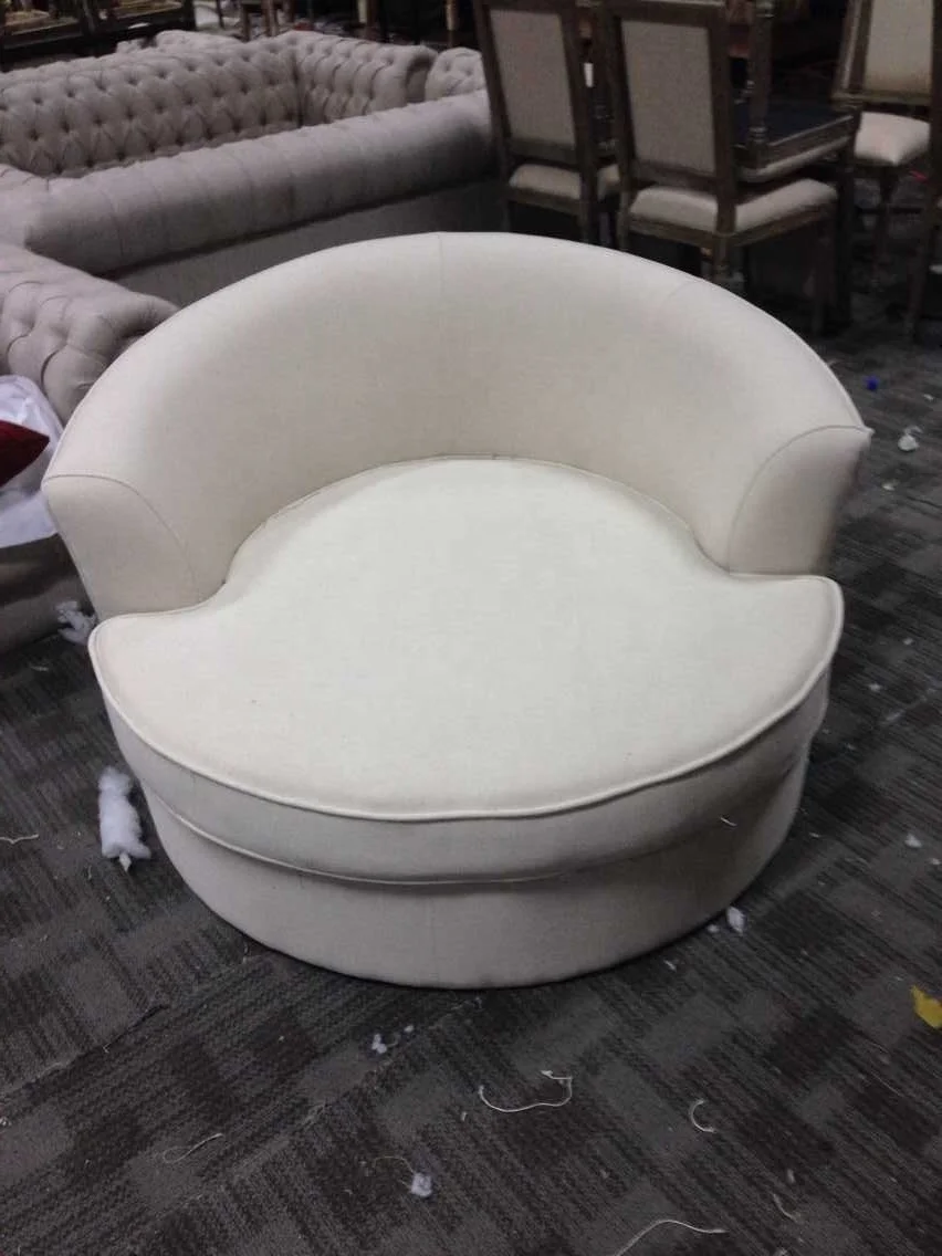 Hot sell leisure sofa Italy design solid wood lounge round single sofa chair