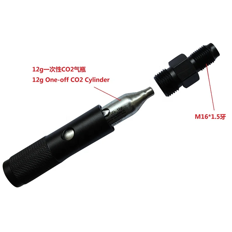New Paintball Quick Change 12g CO2 Cylinder Adaptor with 88g Bottle Thread M16X1.5