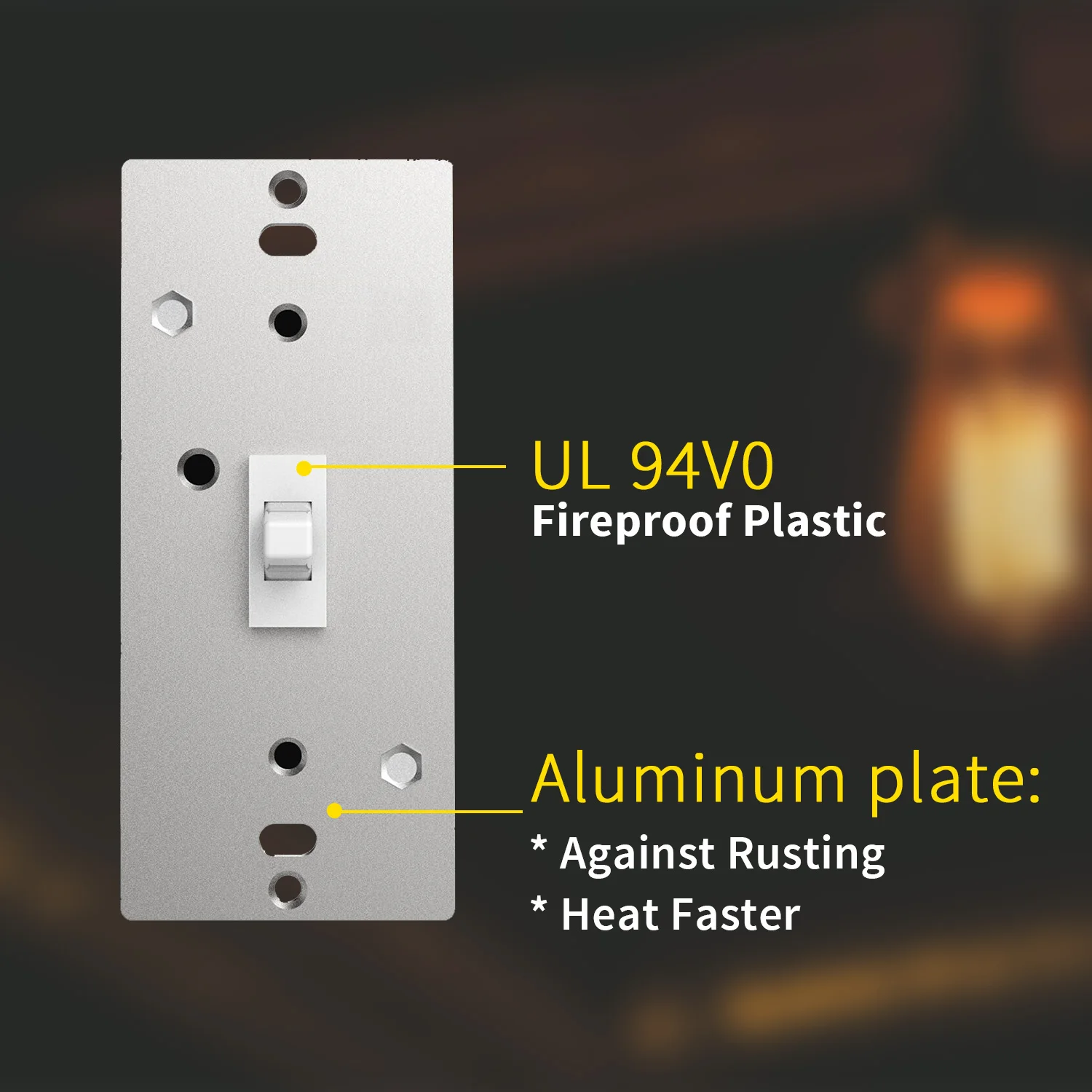 Aluminum Wall Light Switches With Z-Wave PC Electric Switch 1 Gang Toggle Smart Home Switch