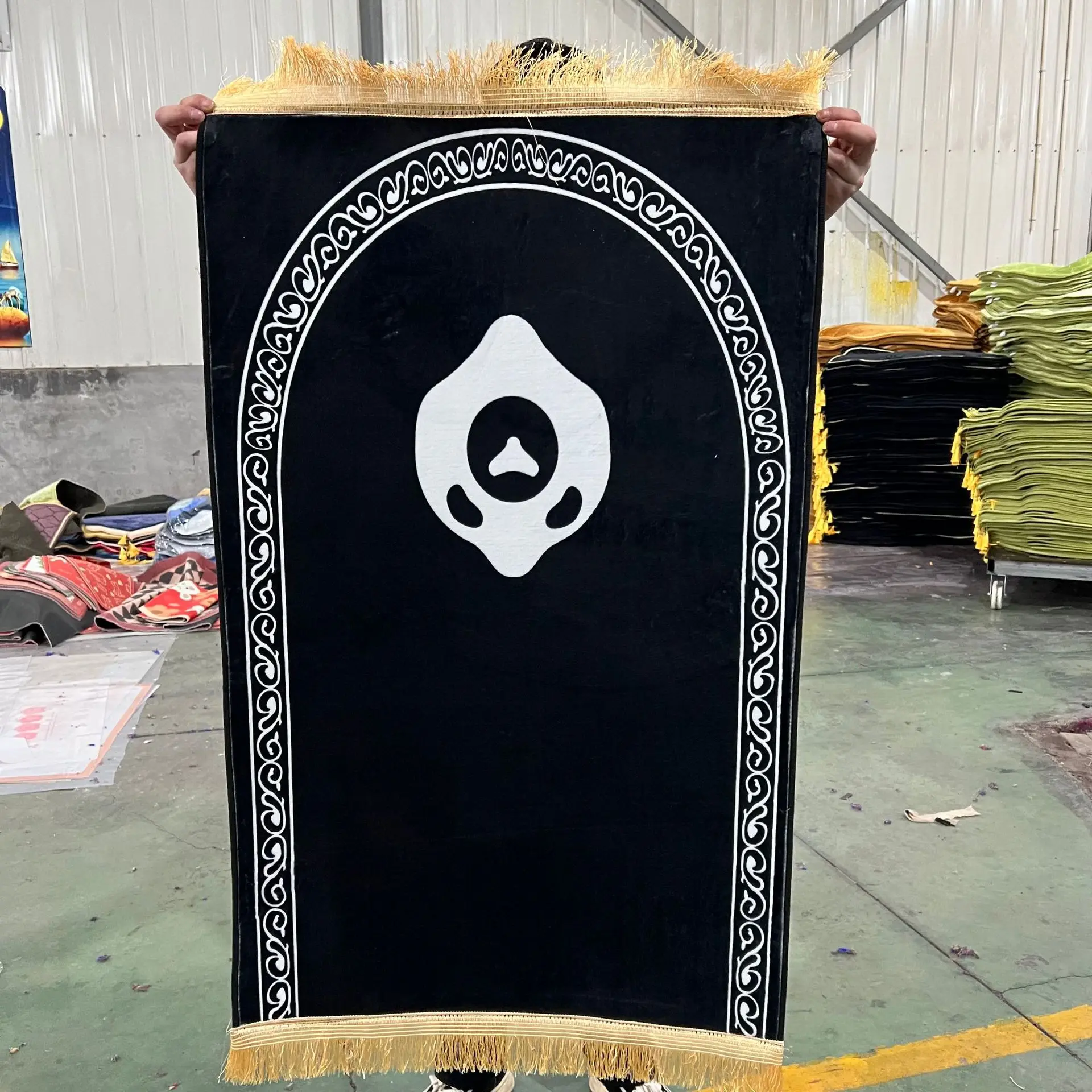 Хрустальный бархатный мусульманский Молитвенный Ковер Tapis De Priere печатные молитвенные ковры с бахромой Рамадан подарок