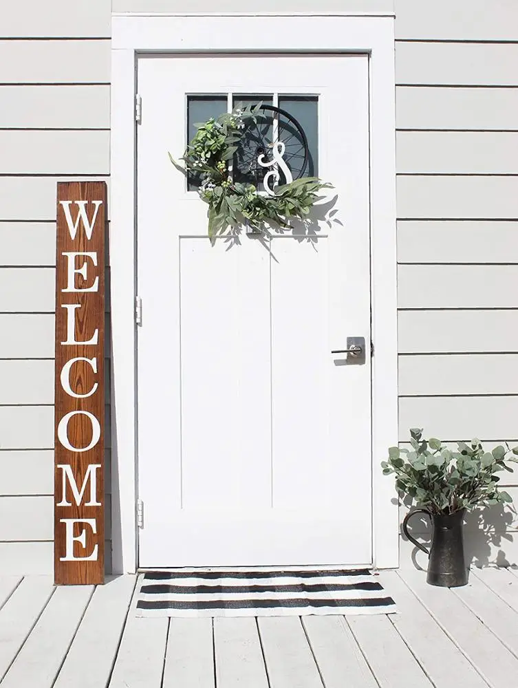 
Rustic Fixer Upper Farmhouse Wooden Welcome Sign for Front Porch 