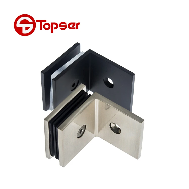 Bathroom Stainless Steel 90 Degree Wall Mount Glass Fixed Clamp Hardware Fitting