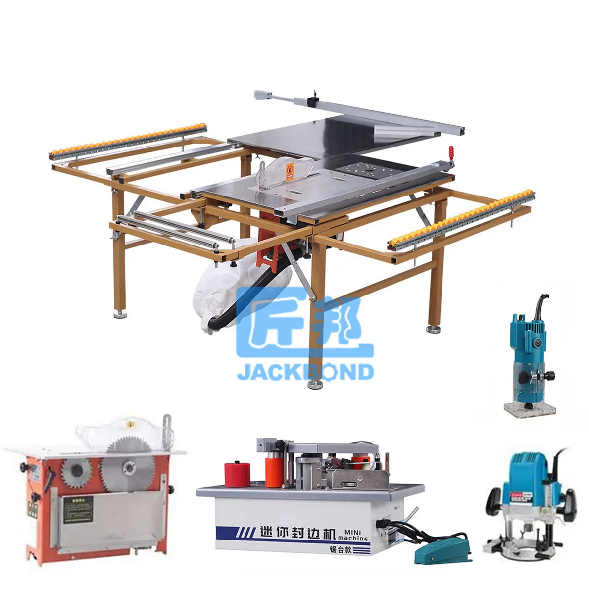 High quality sawing edge banding milling and trimming multi-function woodworking table saw