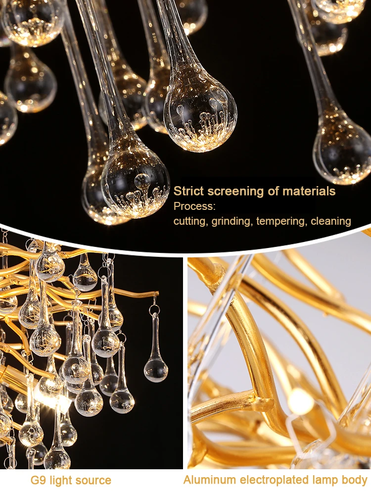 crystal lamp L160 CM Overseas warehousing light fixtures modern drop for dinning room chandeliers ceiling