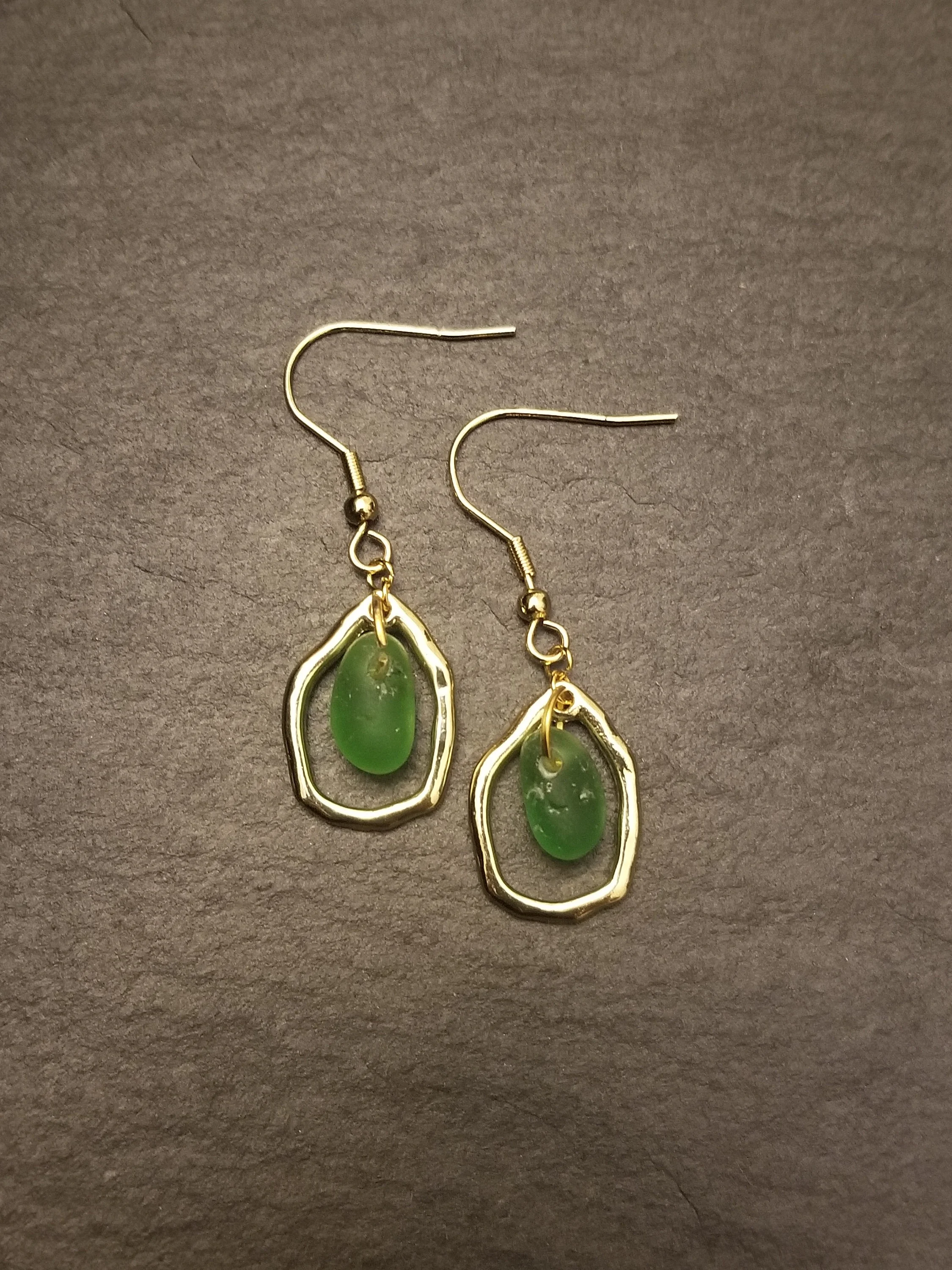 White Sea Glass Earrings Dangle Drop Natural Gift Jewellery Summer