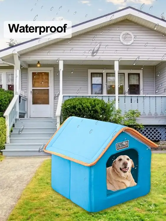 
Foldable pet shelter for pet cats winter thick warmth removable and washable foldable stray cat litter 