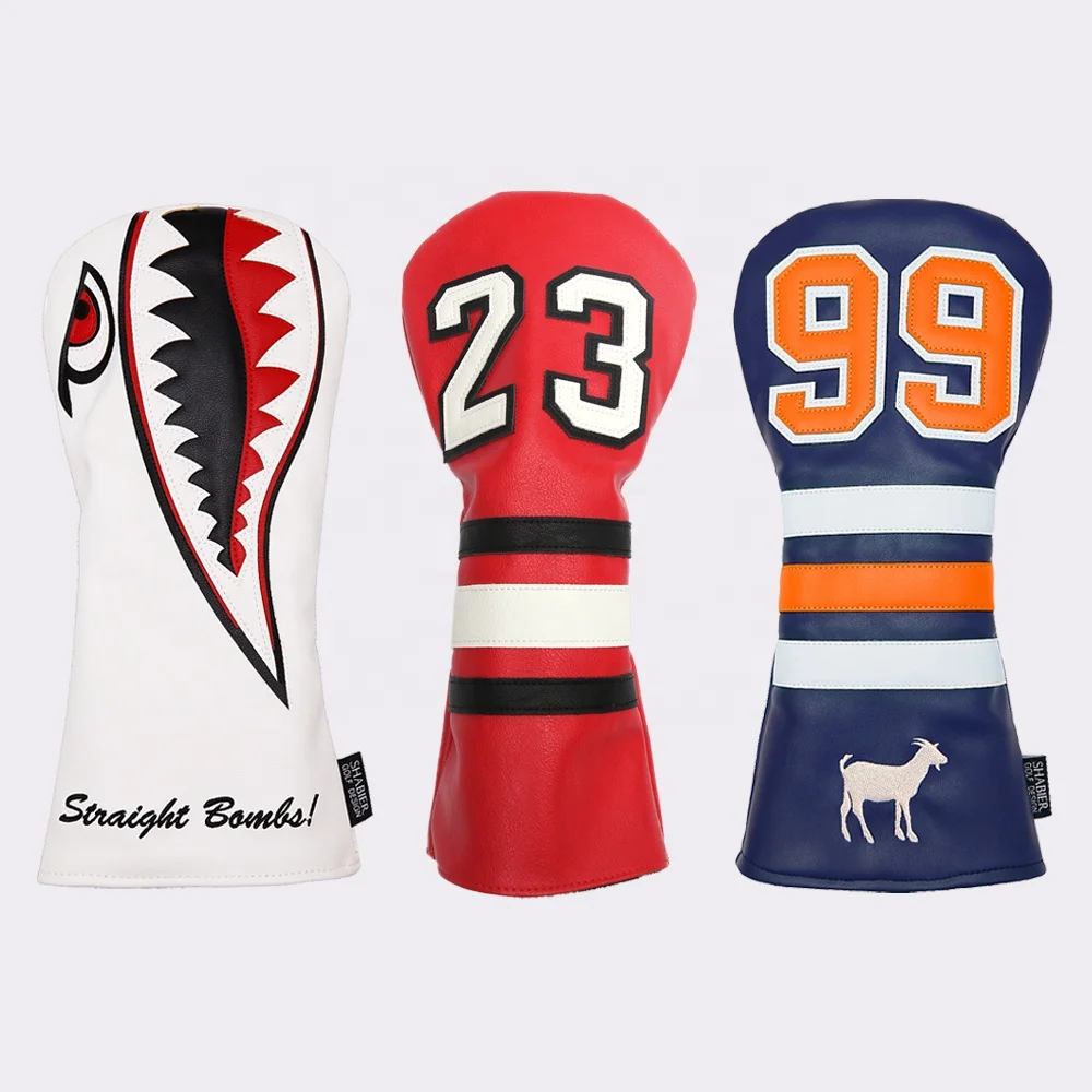OEM Wholesale Leather Custom Embroidery Driver Golf Headcover