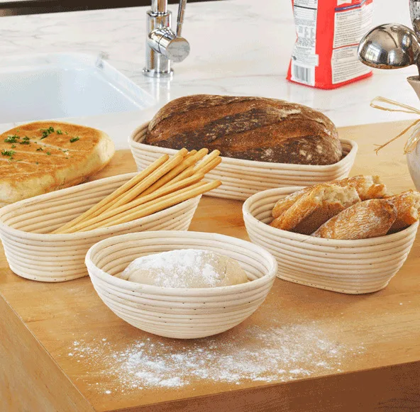 10inch Sourdough Bread Banneton Basket Set Bread Mold Rattan Bread Proofing Basket Mold Dough Scraper Bakeware Baking Tools