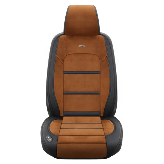 SOJOY New style Hot sale Grey Color PU Leather Universal 12V24V Heated Car Seat Cover Heating Electric Seat Cushion one Piece
