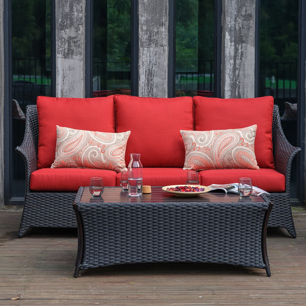 Aluminium Frame Wicker Rattan Outdoor Furniture Aluminum Sofa Set All Weather Garden Sets