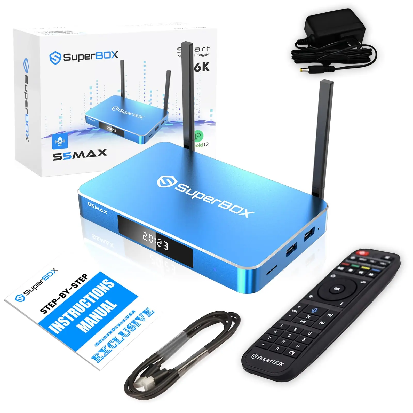 Stream box TV 2024 Super Box S5 MAX Bundle 8K , 64GB карта/диск, WiFi удлинитель, клавиатура (в наличии)