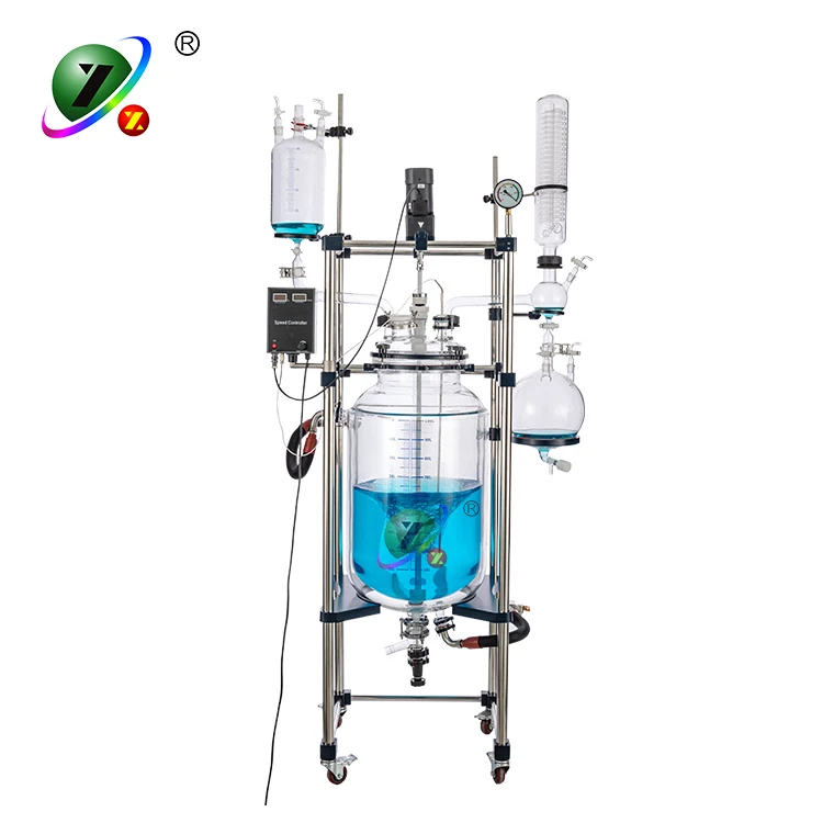 100L Lab explosion proof Chemical jacketed glass reactor