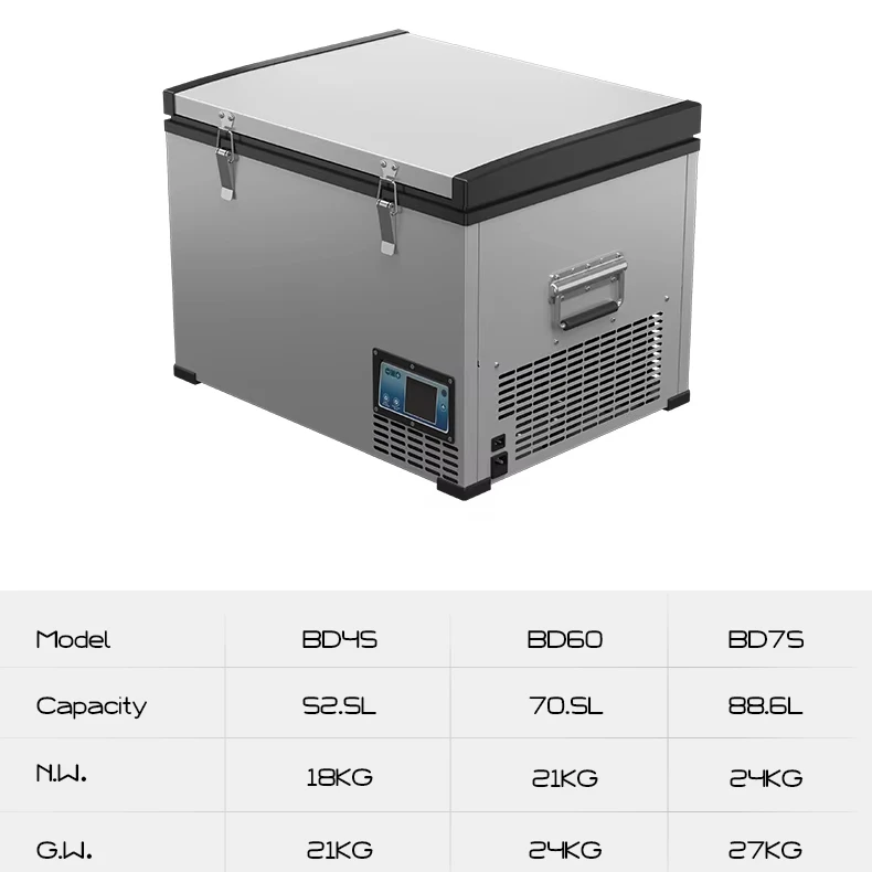 BD60 Alpicool metal casing 70.5L DC compressor car refrigerator potable mini car fridges 12v car freezer for caravan truck motor