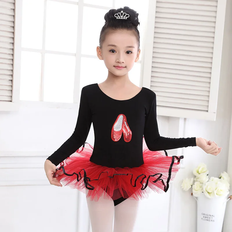 Ballet Dance Dress Girls Tutu Skirted Sleeve Gymnastic Back Toddler Ballet Leotard Dance Costume