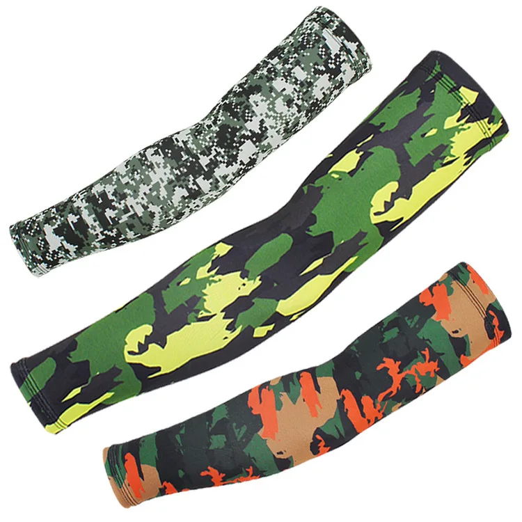 UPF50+ UV Sun Protection Cooling Compression XXL Sports Cycling Fishing Camo Ice Silk Arm Cover Sleeves