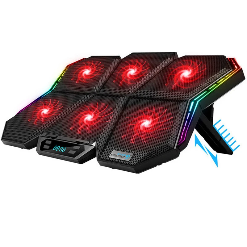 Новый радиатор для ноутбука RGB с шестью вентиляторами регулируемая охлаждающая