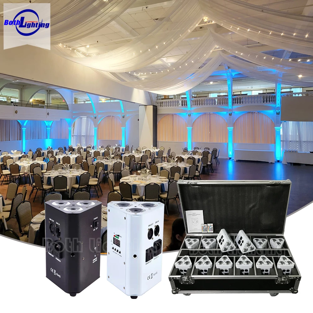 Flight Case Wedge Uplight 3X18W RGBWA+UV 6 IN 1 Wireless DMX IR Remote LED Battery  Uplight Stage Club Wedding DJ Light