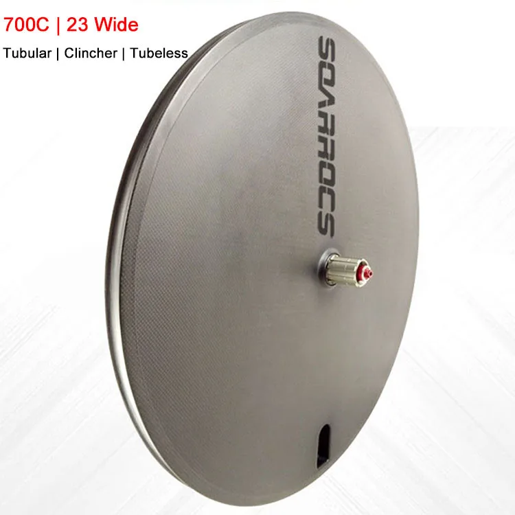 SoarRocs 700C 23 wide rear road disc wheel tubular clincher Tubeless ready time trial wheel switchable hub Carbon disc wheel