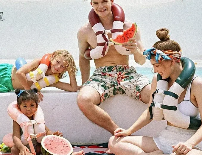 High quality safety customize PVC inflatable swim suit swim vest for body wear swim tube ring new design