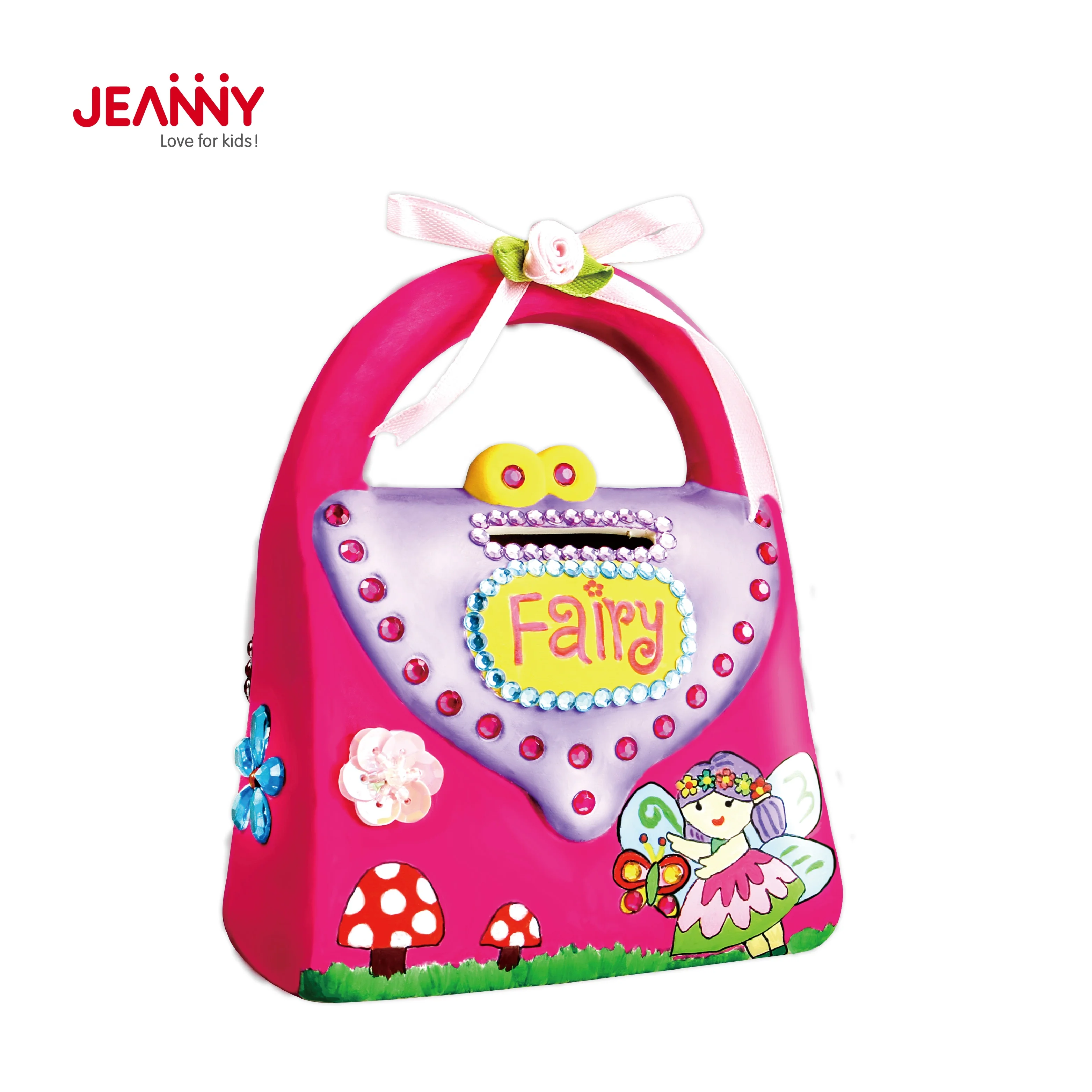 Handmade Ceramic Craft Artist Decoration For Children Art And Craft Money Box Hand Bag DIY Painting Ceramic Kits For Kids