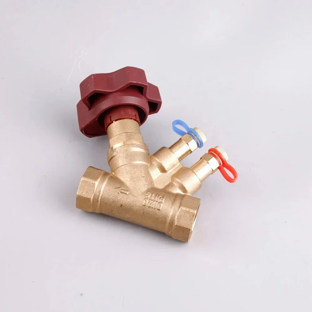 DN20 Circuit Static Balancing Valves Double Regulating Hydraulic Balance Pressure Flow Meter Valve