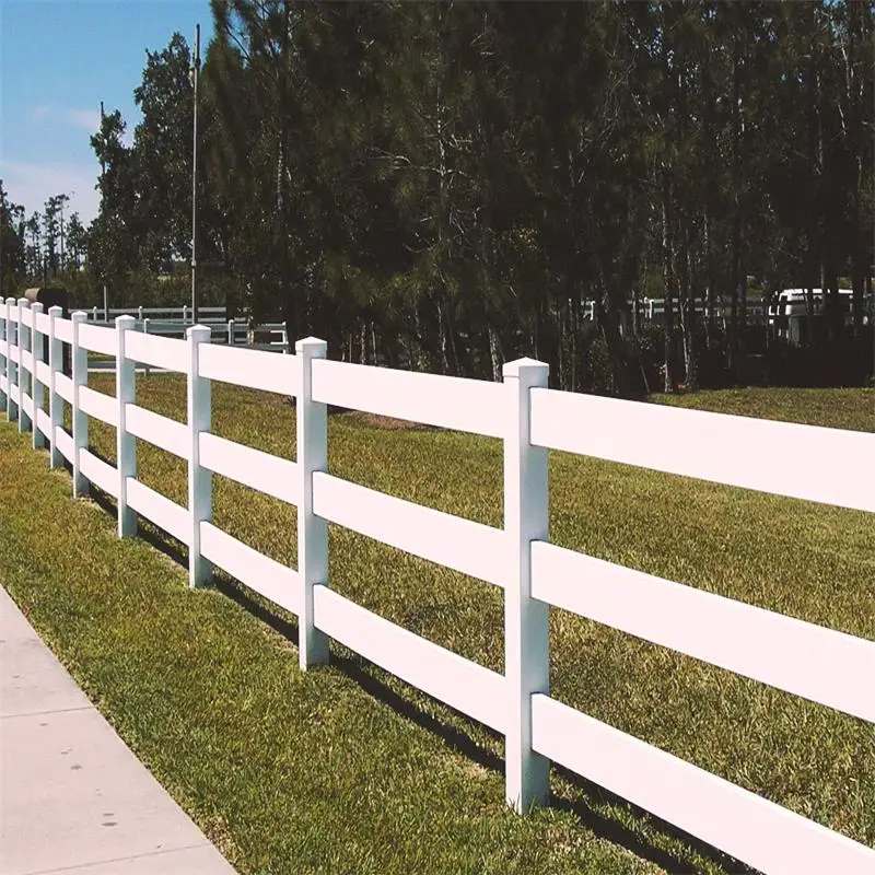 Showtech cheap black vinyl 3 rail pvc horse fence