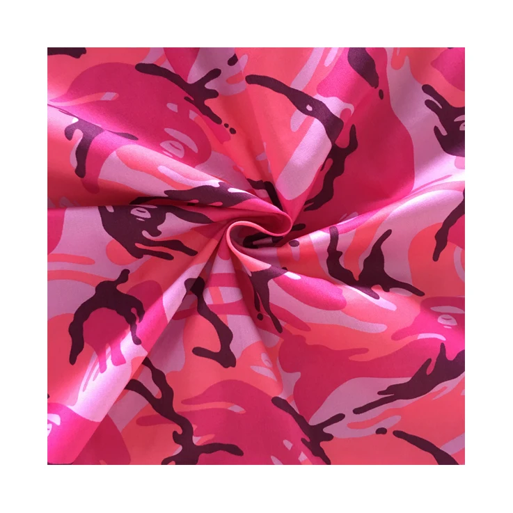 2021 new Factory Sell printed knit fabric Pink camouflage printing fabric.