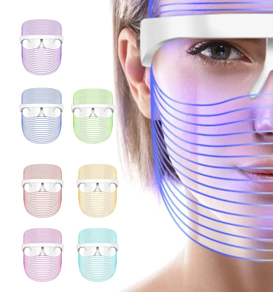 colorful 7 colors face skin therapy facial mask led phototherapy