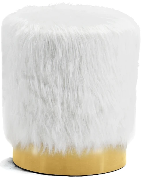 
Pouf Luxury Liftstyle Small Velvet Upholstered Gold Round Fancy Stool Faux Fur Ottoman 