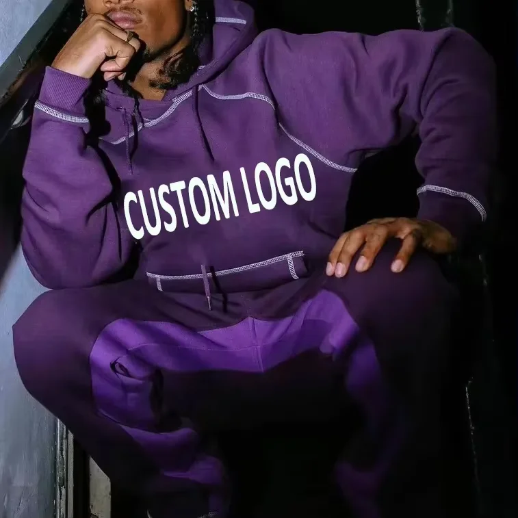 Design Stitching Tracksuit Training Wear Hip Pop Style Printing Nylon Jogging Suits Custom Tracksuit For Men