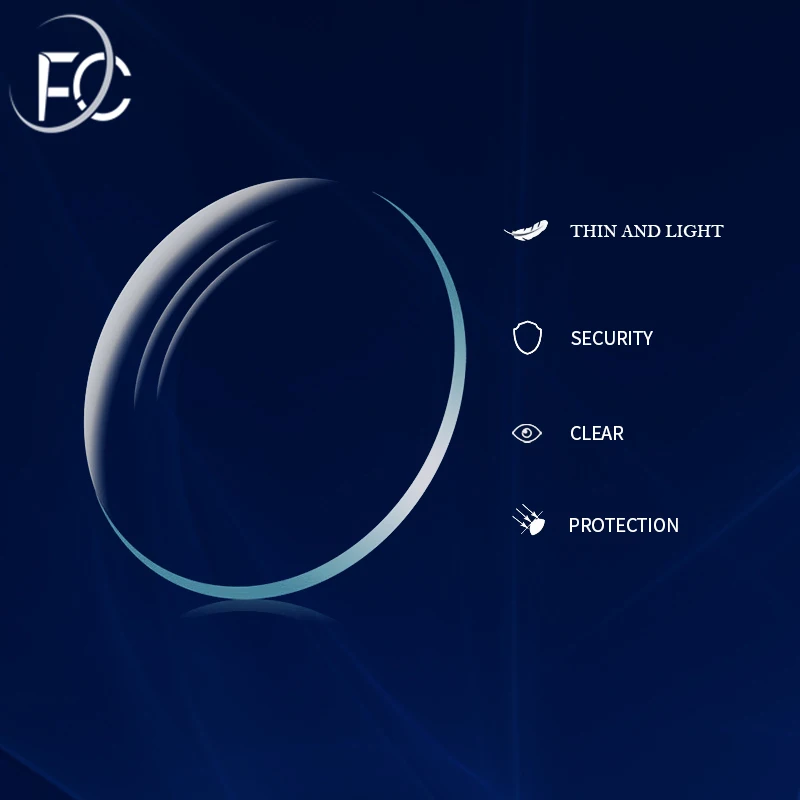 Atacado barato lentes de oculos 1.56 1.61 1.67 1.71 1.74 corte azul anti luz azul cr39 hmc lente optica