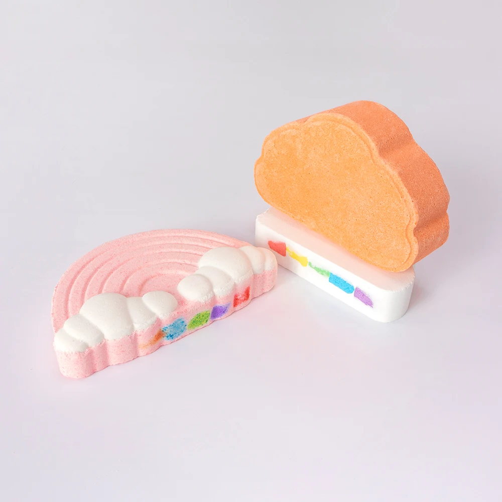 Wholesale Custom Private Label Bubble Bath Fizzies Kids Bathbombs Organic Cloud Gift Set Rainbow Bath Bombs