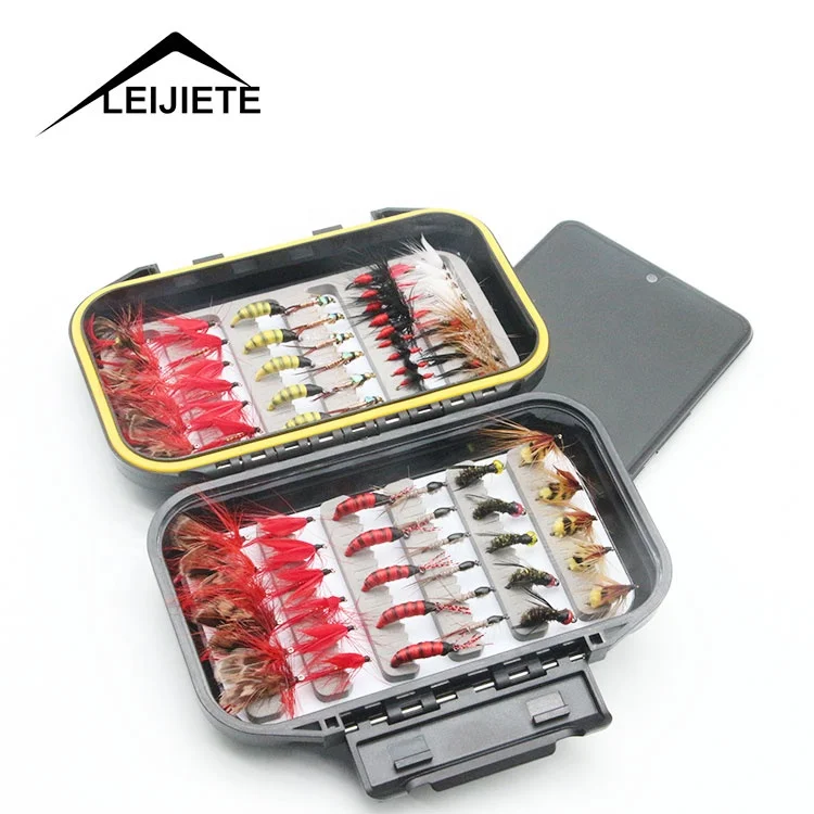 76 Pcs Kit Dry Wet Flies Nymph Waterproof Box Bait Insect Freshwater Trout Artificial Bait Scud Fly Fishing Lures Set