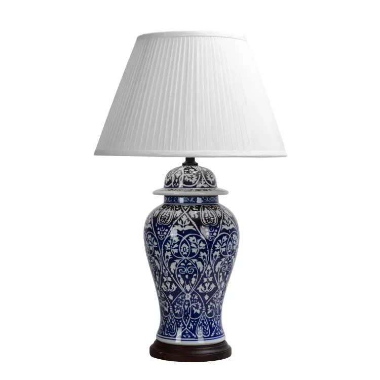 Керамическая лампа jingdezhen оптовая продажа китайская керамическая ваза ручной работы настольная сине-белая фарфоровая