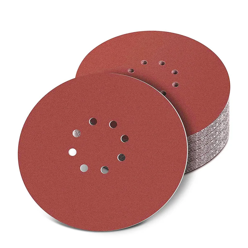 Hot Sell 9 inch 8 holes Sanding Disc  Hook and Loop For Stone Car Paint Random Orbital Sander With Carton