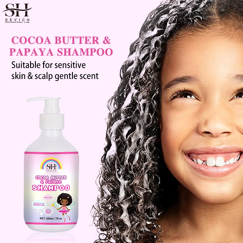 Private Label Organic Cute Black Kid Hair Care Products Vegan Shampoo And Shower Gel Set For Kids