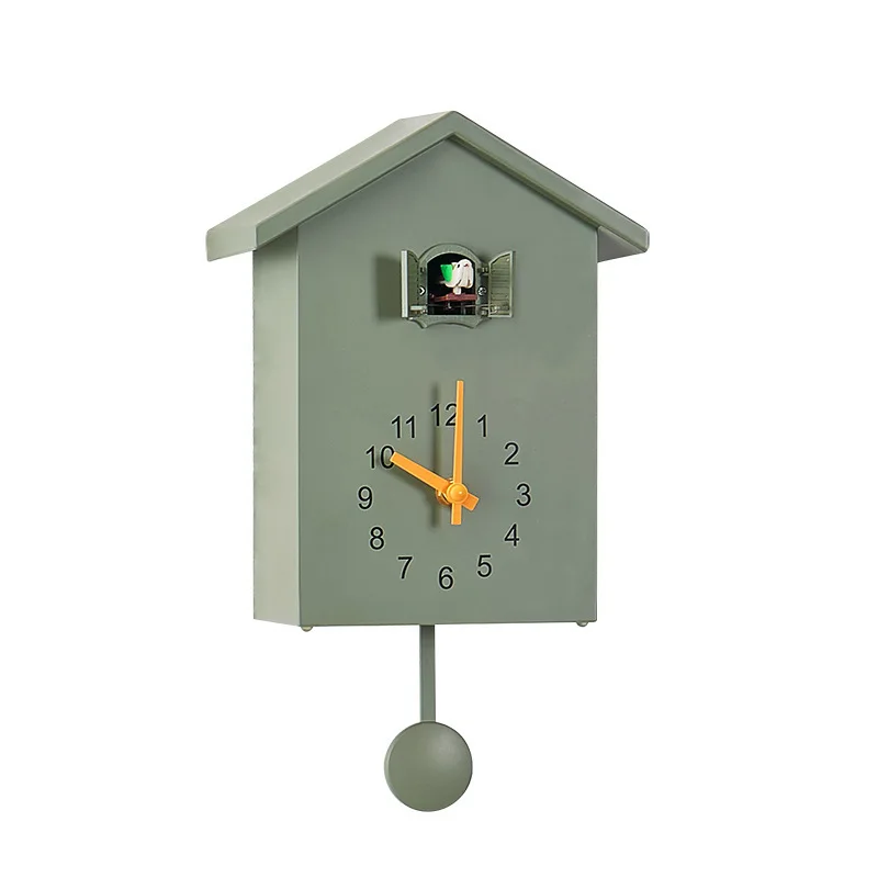 Nordic Style Wall Clock Cuckoo Out the Window to Tell Time Bird on