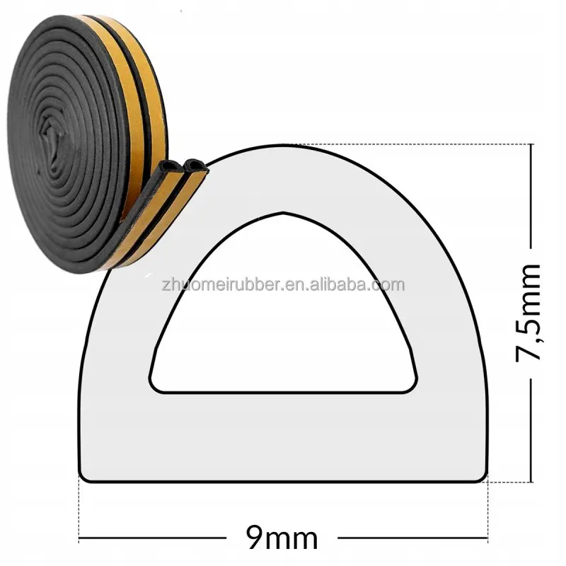 Self-adhesive seal type D for door, window, doorframe