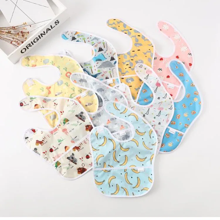 2021 Amazon hotsale cute designs best polyester baby bibs with high quality