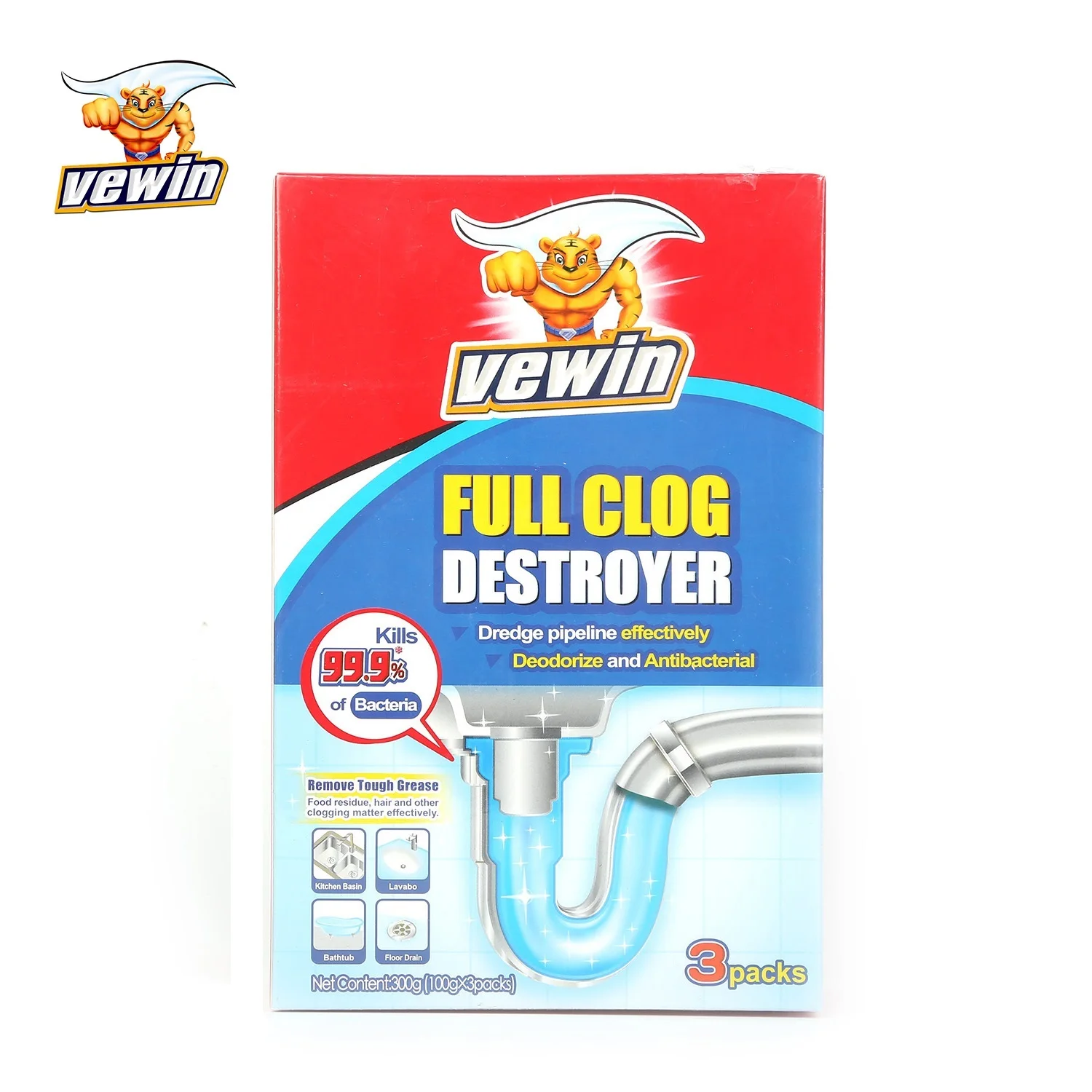 Cleaning Declogger Drain Cleaner Multi-surface Eliminate Odour Drain Cleaner Powder Pipe Cleaner
