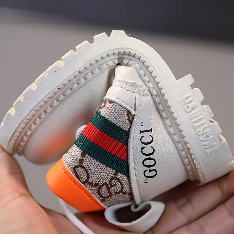 2021 Original Factory 1-5 Years boys girls children Shoes Unisex Short Leather white little Martin Boots for Kids