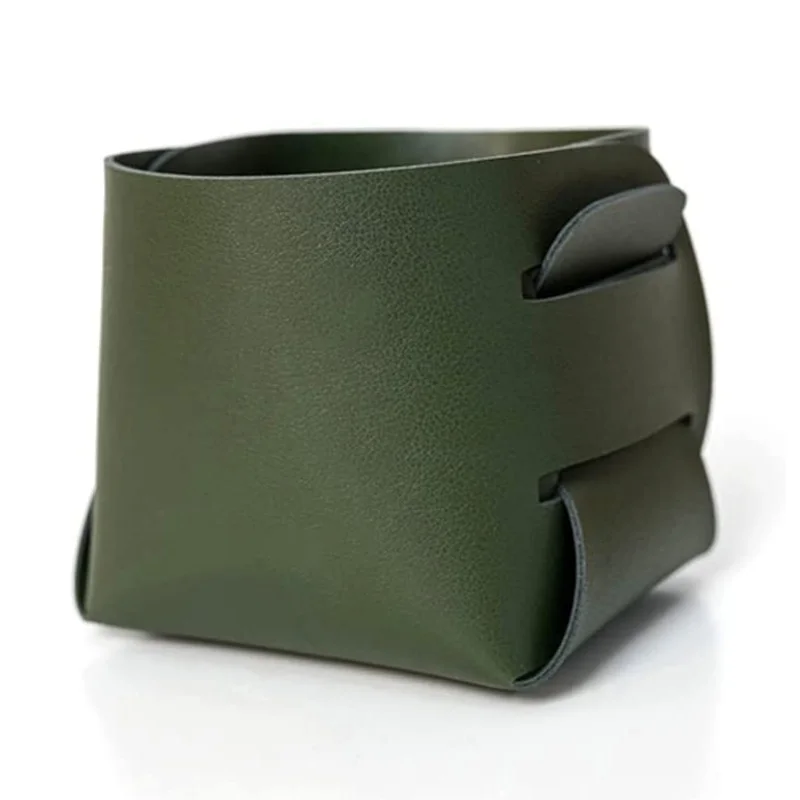 Hot Sale Foldable PU Leather Pen Storage Tray Multifunctional Storage Basket Rolling Pen Holders