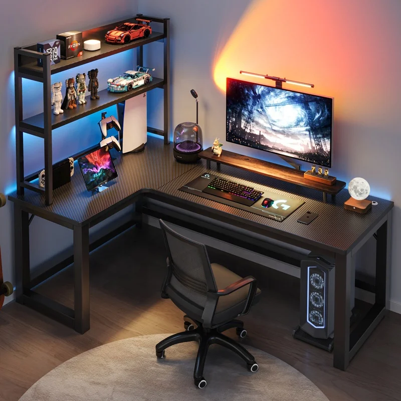 2024 YOUTAI Corner E-sports two-person computer desktop home bookshelf combination bedroom office desk game