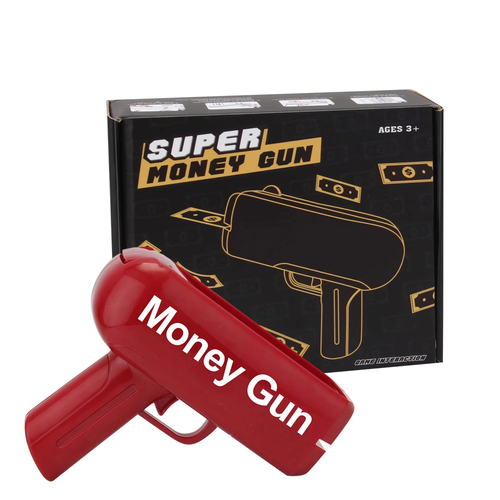 U.S. Appearance Patents Hot Sale toys Battery Operated Money Gun Paper Playing Spray Cannon Gun For Kids
